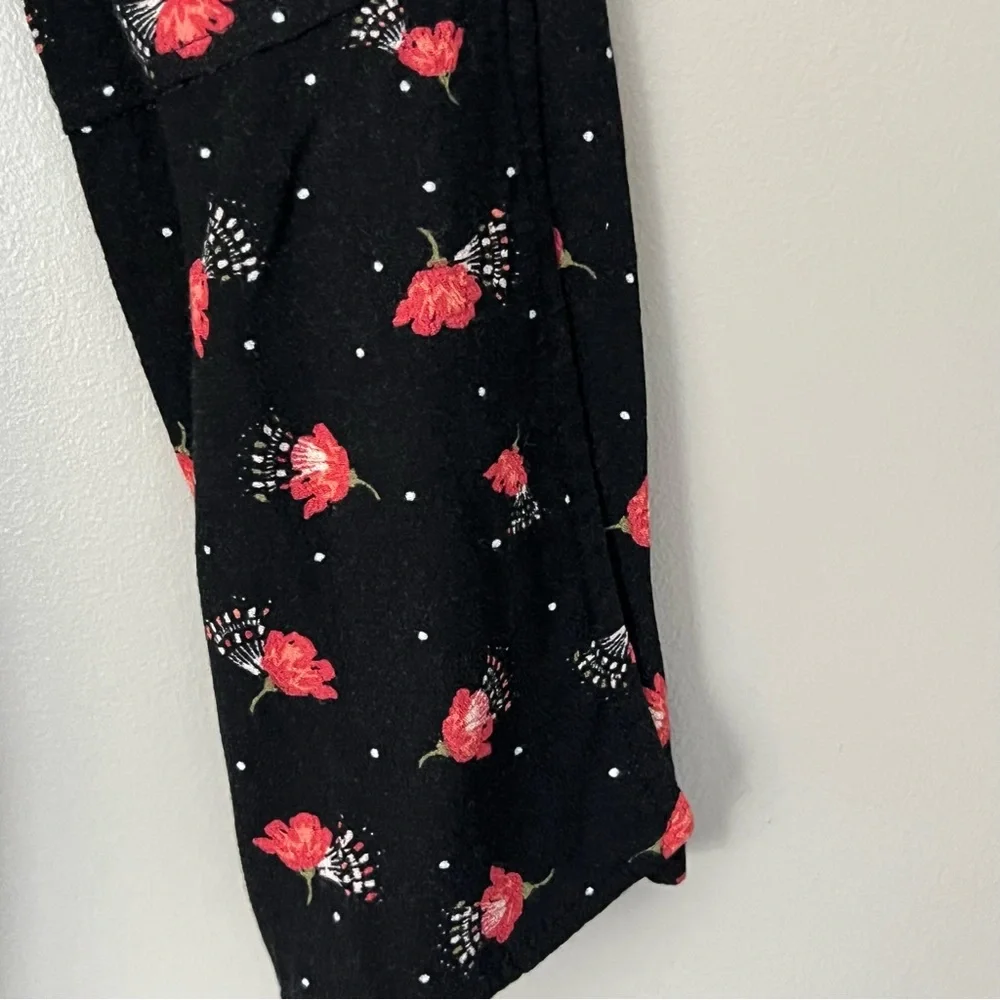 Free people Tegan black red floral print dress size 0 - Picture 8 of 8
